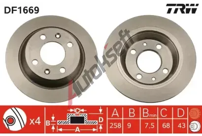 TRW Brzdov kotou - 258 mm TRW DF1669, DF1669