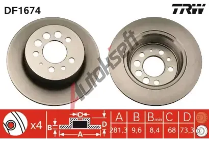 TRW Brzdov kotou - 281 mm TRW DF1674, DF1674
