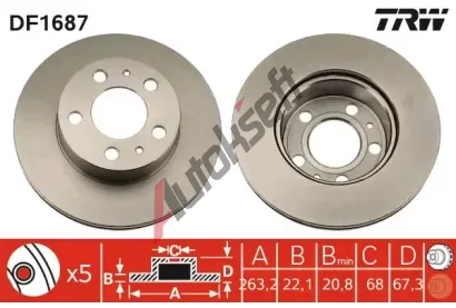 TRW Brzdov kotou - 263 mm TRW DF1687, DF1687