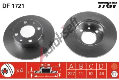 TRW Brzdov kotou - 228 mm TRW DF1721, DF1721