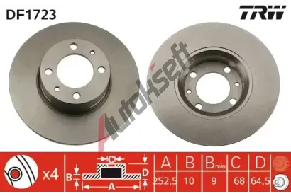 TRW Brzdov kotou - 253 mm TRW DF1723, DF1723