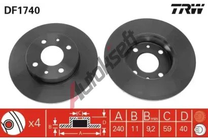 TRW Brzdov kotou - 240 mm TRW DF1740, DF1740