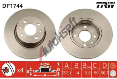 TRW Brzdov kotou - 257 mm TRW DF1744, DF1744