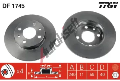 TRW Brzdov kotou - 241 mm TRW DF1745, DF1745