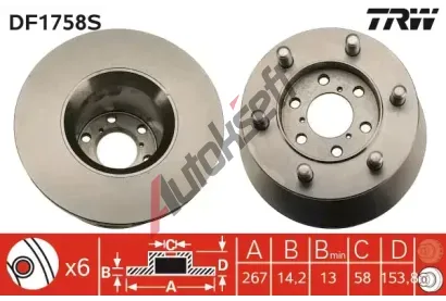 TRW Brzdov kotou - 267 mm TRW DF1758S, DF1758S