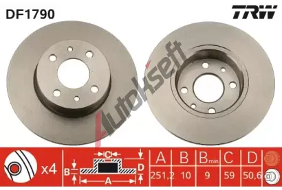 TRW Brzdov kotou - 252 mm TRW DF1790, DF1790