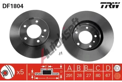 TRW Brzdov kotou - 291 mm TRW DF1804, DF1804