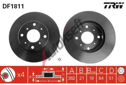 TRW Brzdov kotou - 262 mm TRW DF1811, DF1811