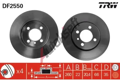 TRW Brzdov kotou - 260 mm TRW DF2550, DF2550