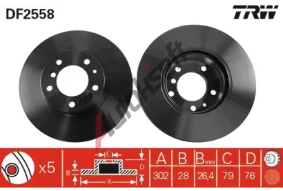 TRW Brzdov kotou - 302 mm TRW DF2558, DF2558