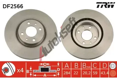 TRW Brzdov kotou - 284 mm TRW DF2566, DF2566