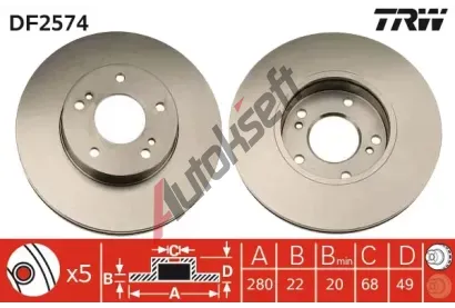 TRW Brzdov kotou - 280 mm TRW DF2574, DF2574