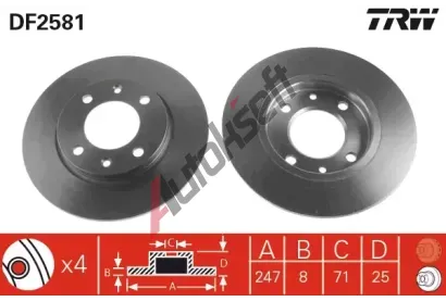 TRW Brzdov kotou - 247 mm TRW DF2581, DF2581