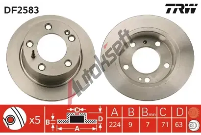 TRW Brzdov kotou - 224 mm TRW DF2583, DF2583