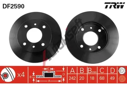 TRW Brzdov� kotou� - 242 mm TRW DF2590, DF2590
