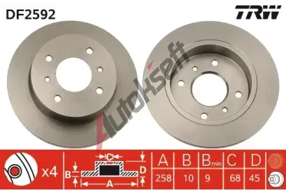 TRW Brzdov kotou - 258 mm TRW DF2592, DF2592