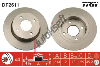 TRW Brzdov kotou - 234 mm TRW DF2611, DF2611