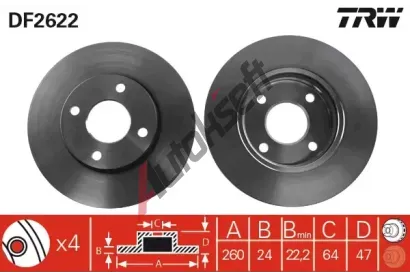 TRW Brzdov kotou - 260 mm TRW DF2622, DF2622