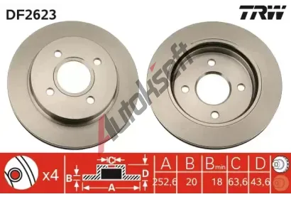 TRW Brzdov kotou - 253 mm TRW DF2623, DF2623