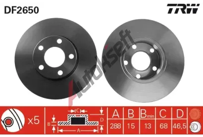 TRW Brzdov kotou - 288 mm TRW DF2650, DF2650