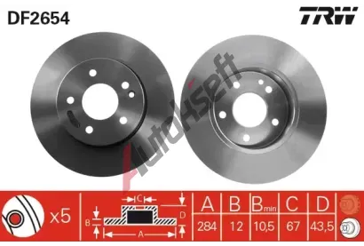 TRW Brzdov kotou - 284 mm TRW DF2654, DF2654