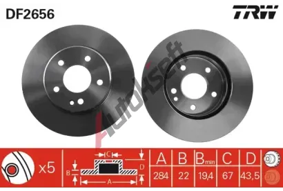 TRW Brzdov kotou - 284 mm TRW DF2656, DF2656