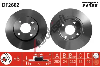 TRW Brzdov kotou - 260 mm TRW DF2682, DF2682