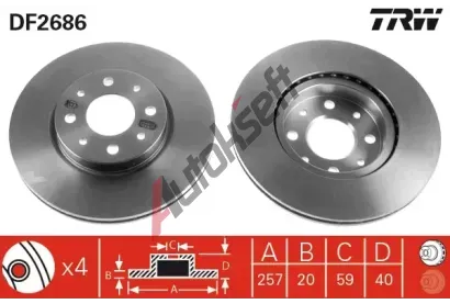 TRW Brzdov kotou - 257 mm TRW DF2686, DF2686