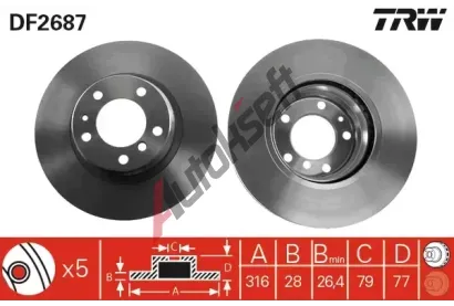 TRW Brzdov kotou - 316 mm TRW DF2687, DF2687
