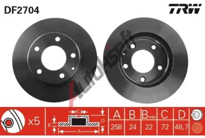 TRW Brzdov kotou - 258 mm TRW DF2704, DF2704