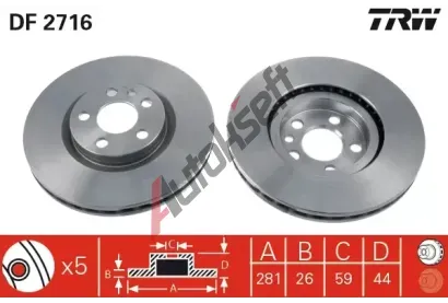 TRW Brzdov kotou - 281 mm TRW DF2716, DF2716