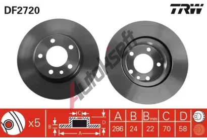 TRW Brzdov kotou - 286 mm TRW DF2720, DF2720