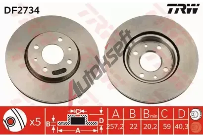 TRW Brzdov kotou - 257 mm TRW DF2734, DF2734