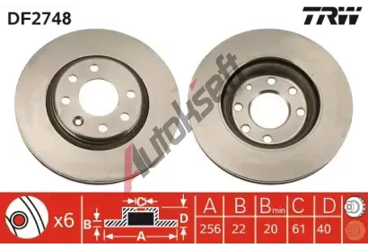 TRW Brzdov kotou - 256 mm TRW DF2748, DF2748