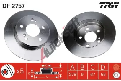 TRW Brzdov kotou - 278 mm TRW DF2757, DF2757
