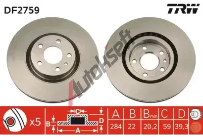 TRW Brzdov kotou - 284 mm TRW DF2759, DF2759