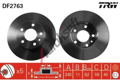 TRW Brzdov kotou - 241 mm TRW DF2763, DF2763