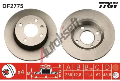 TRW Brzdov kotou - 236 mm TRW DF2775, DF2775