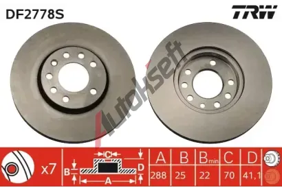 TRW Brzdov kotou - 288 mm TRW DF2778S, DF2778S