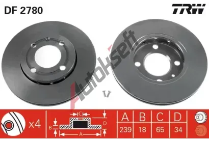 TRW Brzdov kotou - 239 mm TRW DF2780, DF2780