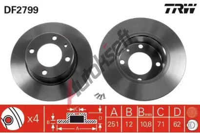 TRW Brzdov kotou - 251 mm TRW DF2799, DF2799
