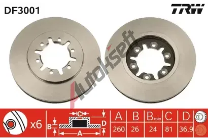 TRW Brzdov kotou - 260 mm TRW DF3001, DF3001