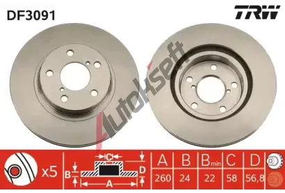 TRW Brzdov kotou - 260 mm TRW DF3091, DF3091