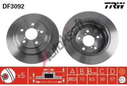 TRW Brzdov kotou - 266 mm TRW DF3092, DF3092