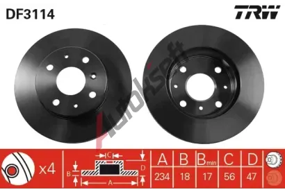 TRW Brzdov kotou - 234 mm TRW DF3114, DF3114