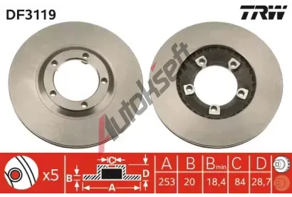 TRW Brzdov kotou - 253 mm TRW DF3119, DF3119