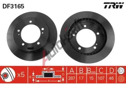 TRW Brzdov kotou - 287 mm TRW DF3165, DF3165