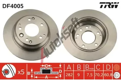 TRW Brzdov kotou - 282 mm TRW DF4005, DF4005