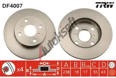 TRW Brzdov kotou - 238 mm TRW DF4007, DF4007