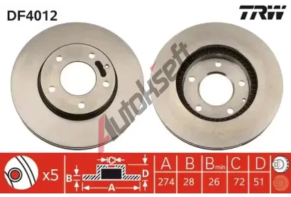 TRW Brzdov kotou - 274 mm TRW DF4012, DF4012